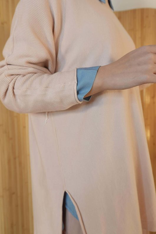 Winnie Ribby Stretch Longline Fine Knit Rose